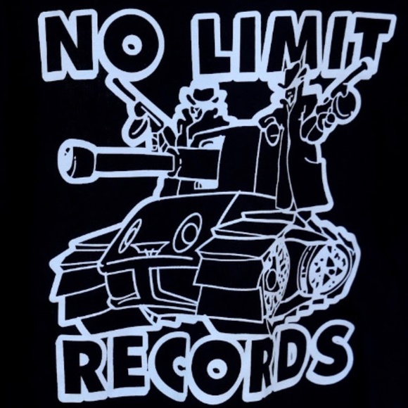 NO LIMIT RECORDS BLACK GRAPHIC HIP HOP LABEL TSHIRT WITH WHITE LETTERS - Picture 2 of 2